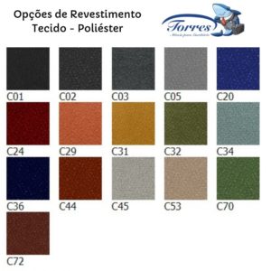opção de revestimento em Tecido poliéster