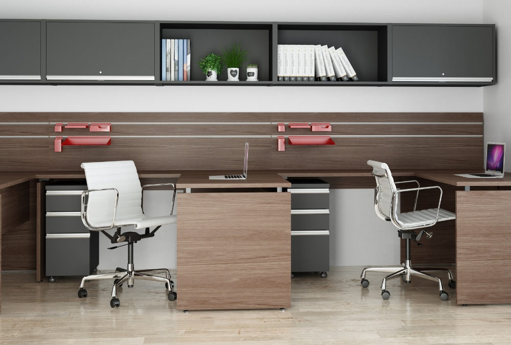 ambiente móveis linha wood - estação de trabalho para escritórios