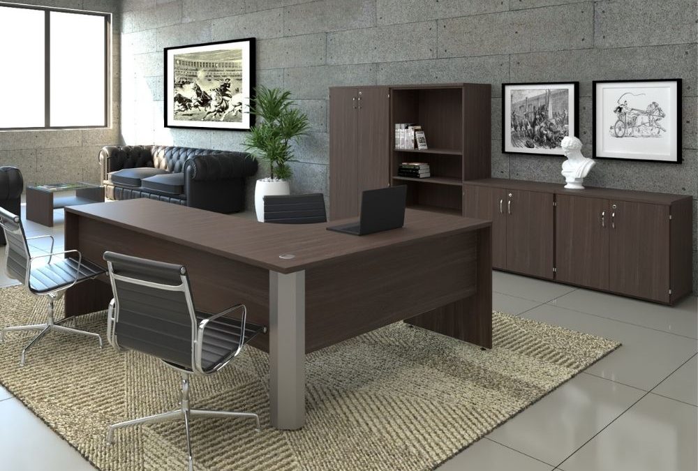 Linha torres case mesa em L pé painel ambientada